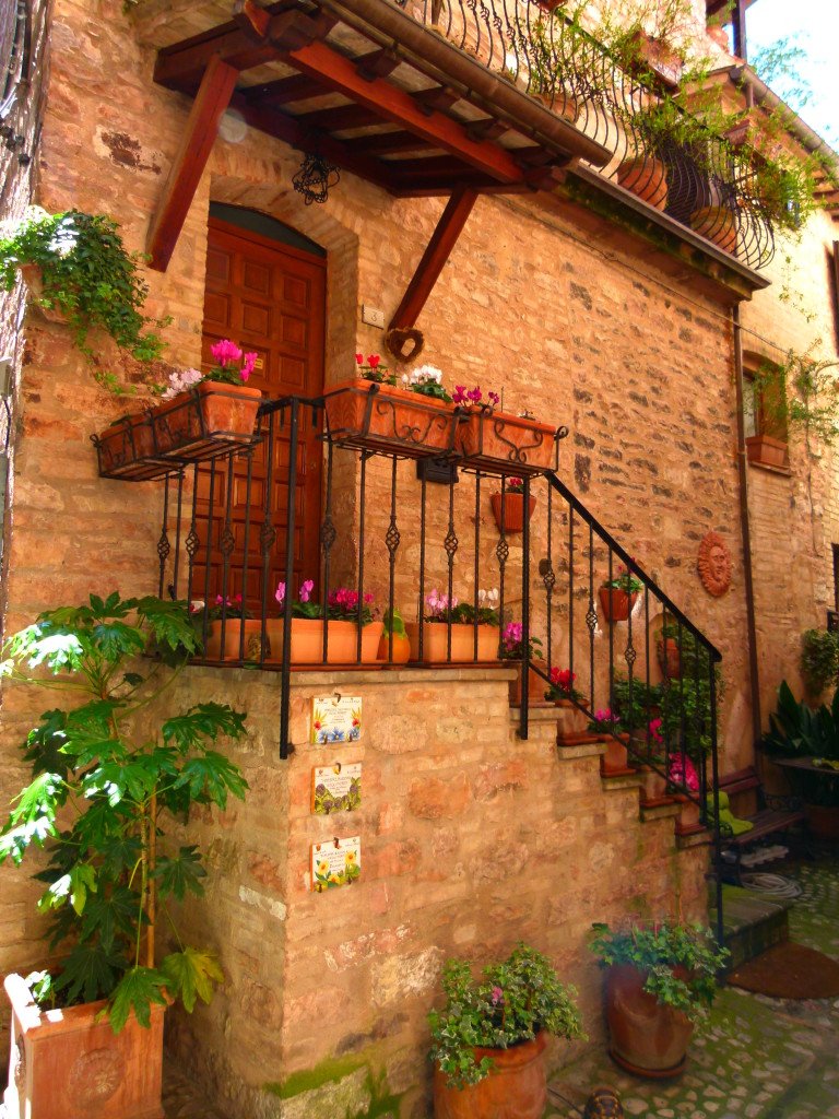 Interesting entrance to house. The town was decorated with flowers and ornaments around many of the doorways and streets.