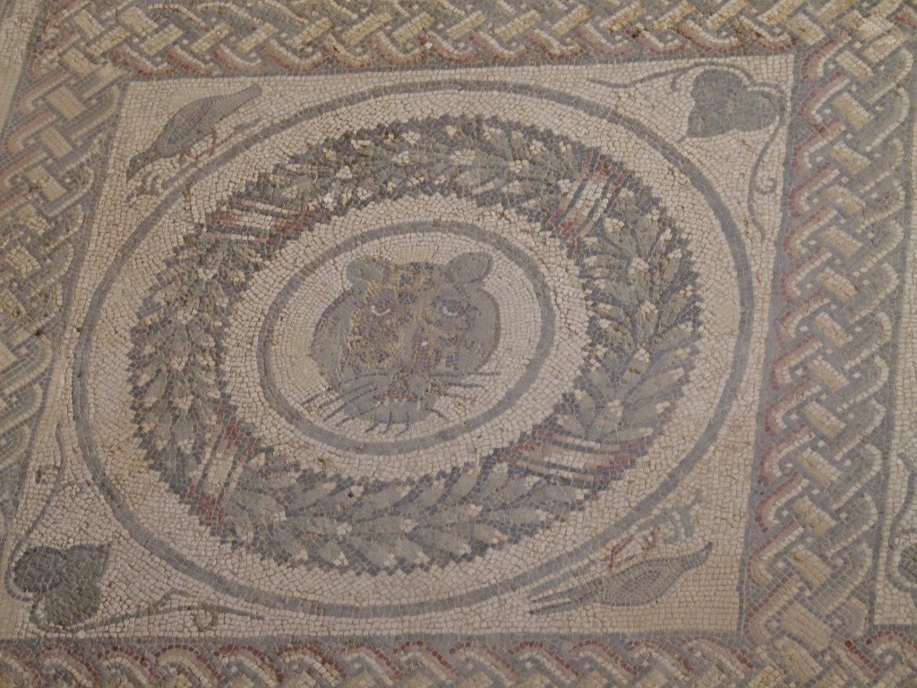 A tiger. A whole section has faces of various animals all perfectly joined together with elaborate patterns.
