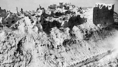 Aerial view after it was destroyed in World War 2. Obviously we didn't take this picture. Courtesy Google Images.