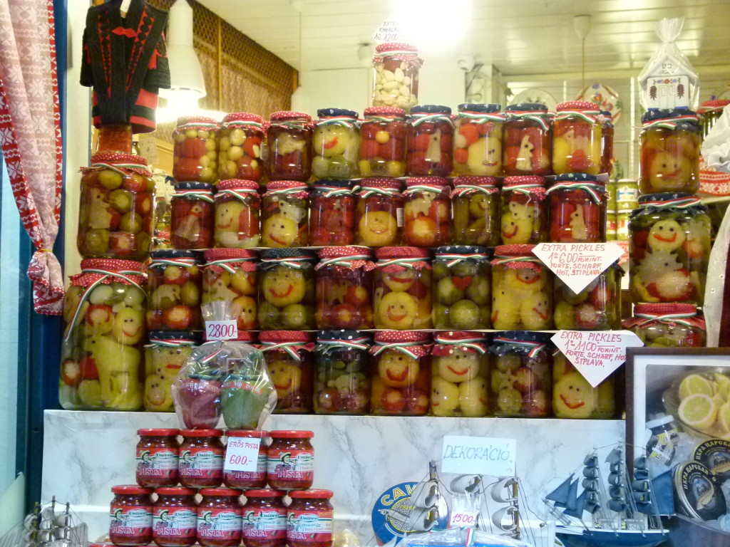 Smiley face pickles, Budapest market