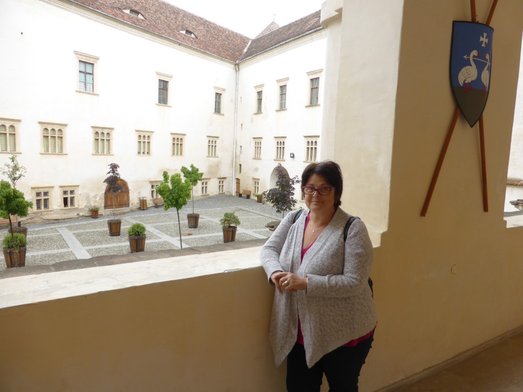 Jenny overlooking the courtyard.