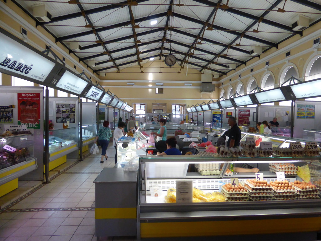 The covered market where we were fed numerous samples of meat.