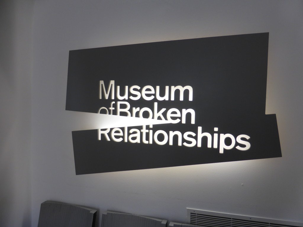 In the cafe of this museum we stopped for a well earned drink. We didn't go inside but it has items sent in from all over the world depicting broken relationships.