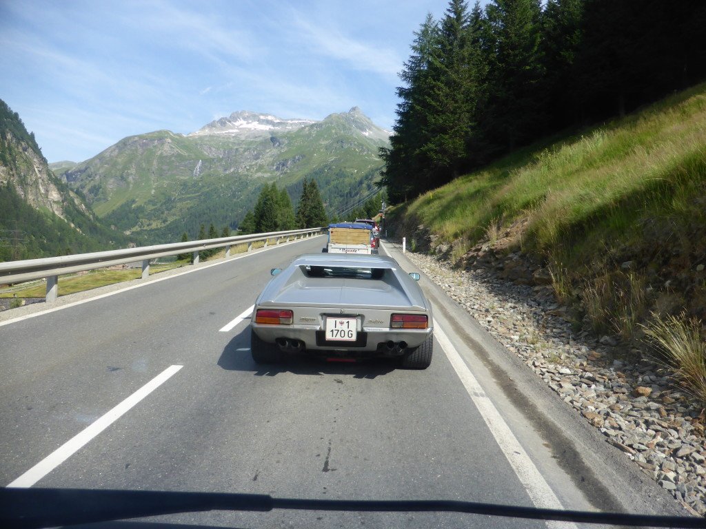 This is a Detomarso Pantera. These were built between 1971 and 1974. There were plenty of other newer prestige car to been seen.