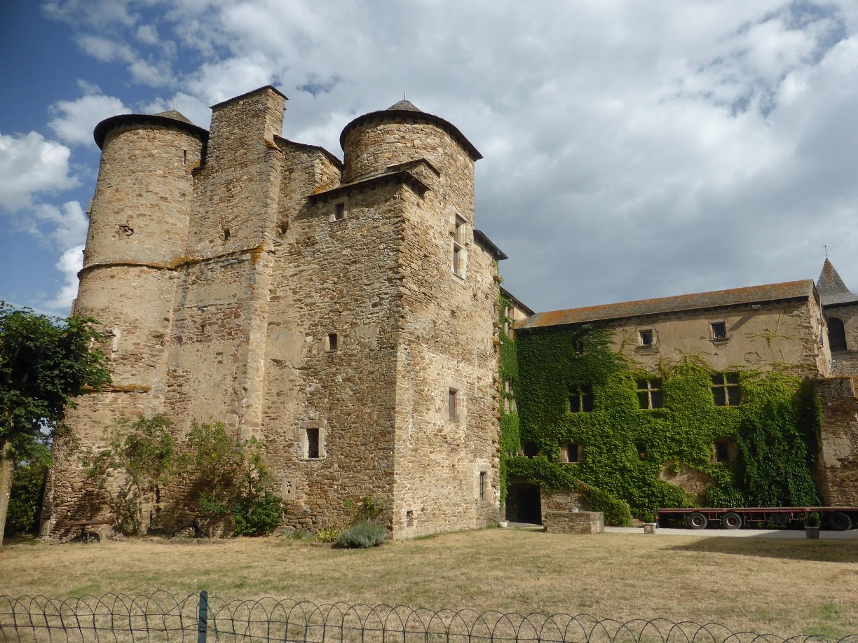Driving through the French countryside after visiting the duck farm, This castle was in a small village.