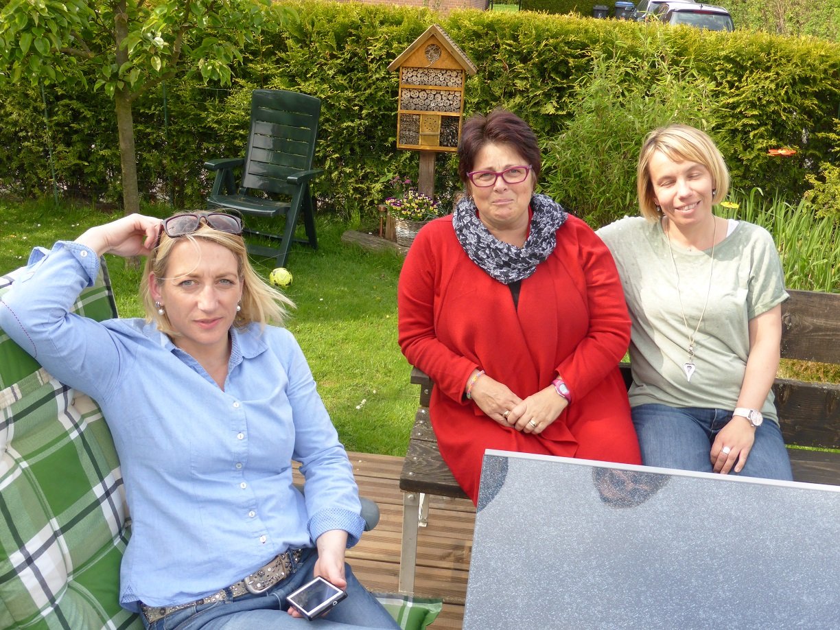 Tanya and Dagmar with Jenny at a barbecue. They are the best host and look after us each time we come to visit.