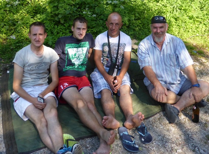 In Kosovo I went to check out a place near a waterfall to see if it would be suitable for an overnight stay. These young lads were having a barbeque and some beers. They invited me over for beers and after chatting with them I headed back to the "Bunyip" only to be called back as they organized a plate of food for me to share with Jenny. Friendly and hospitable.