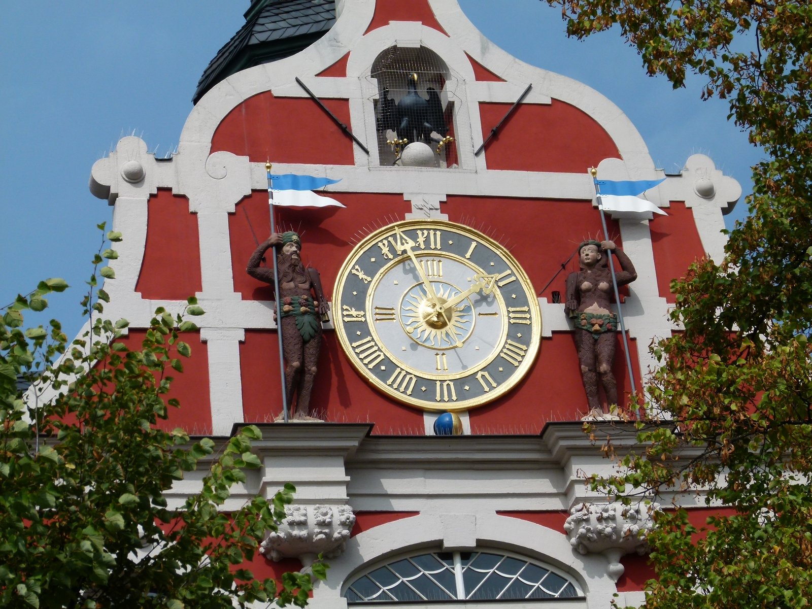 the clock on the rathaus/ town hall of arnstadt